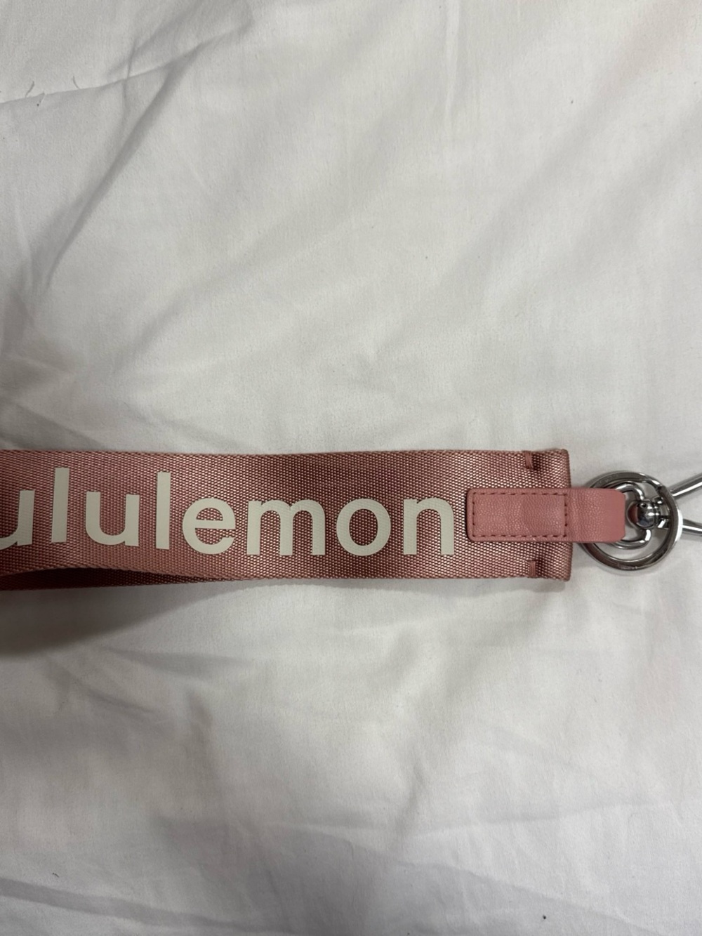 lululemon athletica Rose Pink Logo Wrist Key Strap